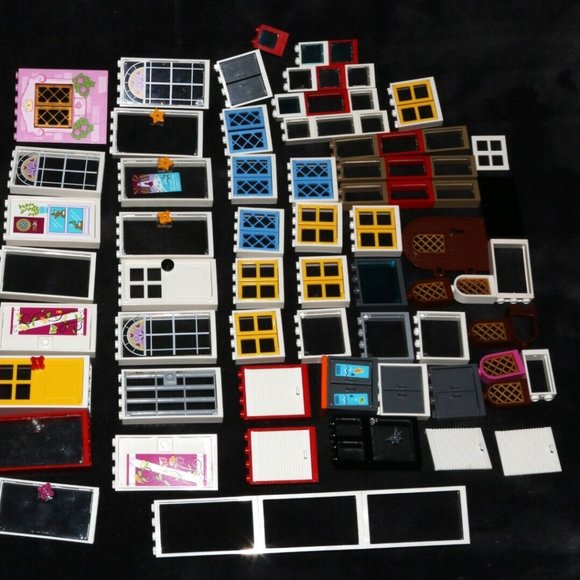 Lego friends doors windows white frames 28327 lot castle door, panes - Picture 2 of 16